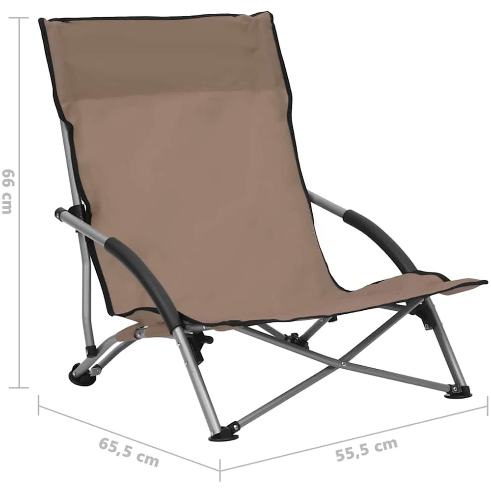 Walplus Set of 2 Taupe Fabric Foldable Chair Image 8