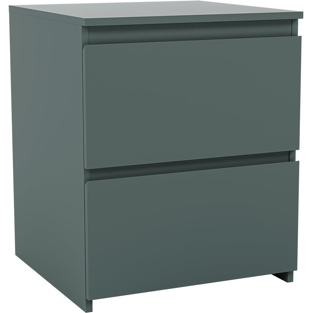 VIDA DESIGNS Denver Jasper Green 2 Drawer Large Bedside Table Image 2