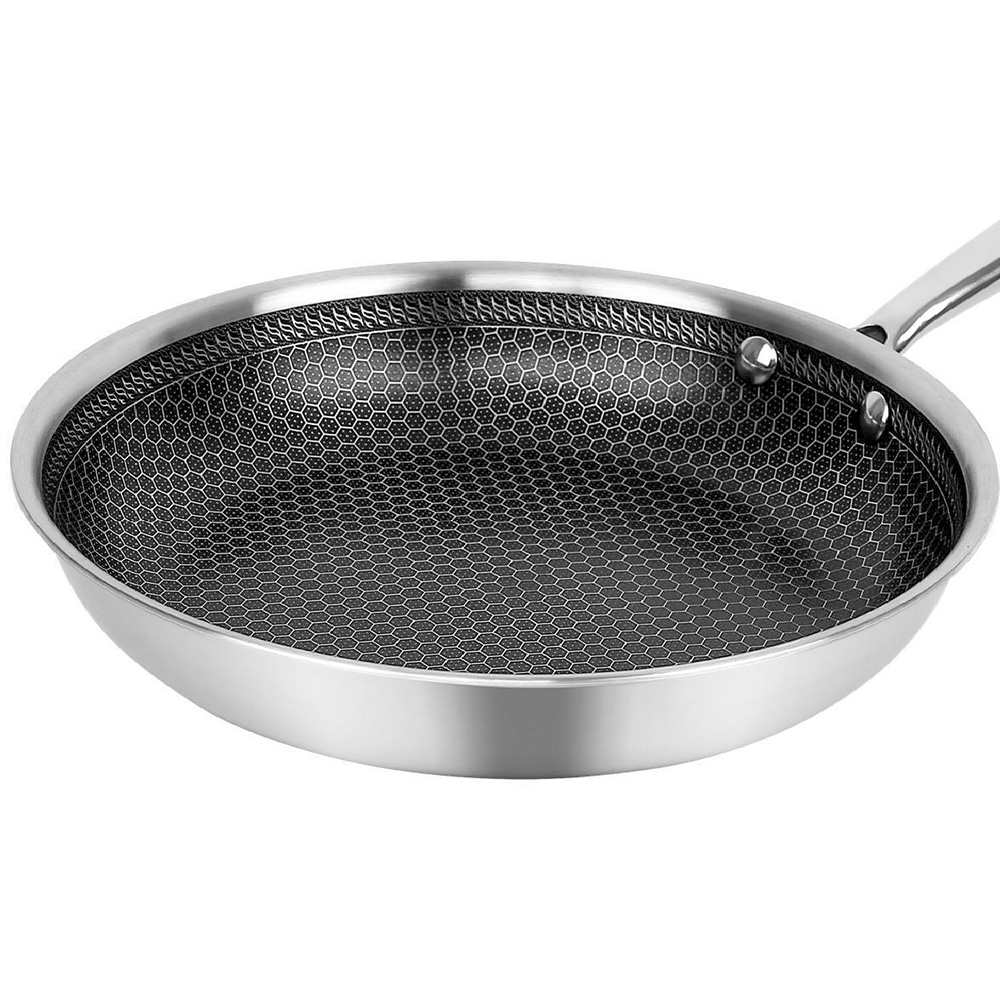 Silver 20cm Non Stick Honeycomb Stainless Steel Induction Frying Pan Image 2