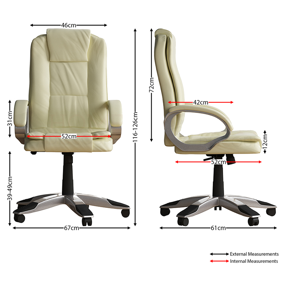 Vida Designs Charlton Cream Swivel Office Chair Image 8