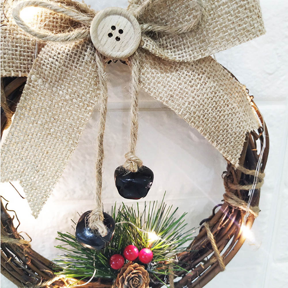 Living and Home Snowman Grapevine LED Wreath 40cm Image 4