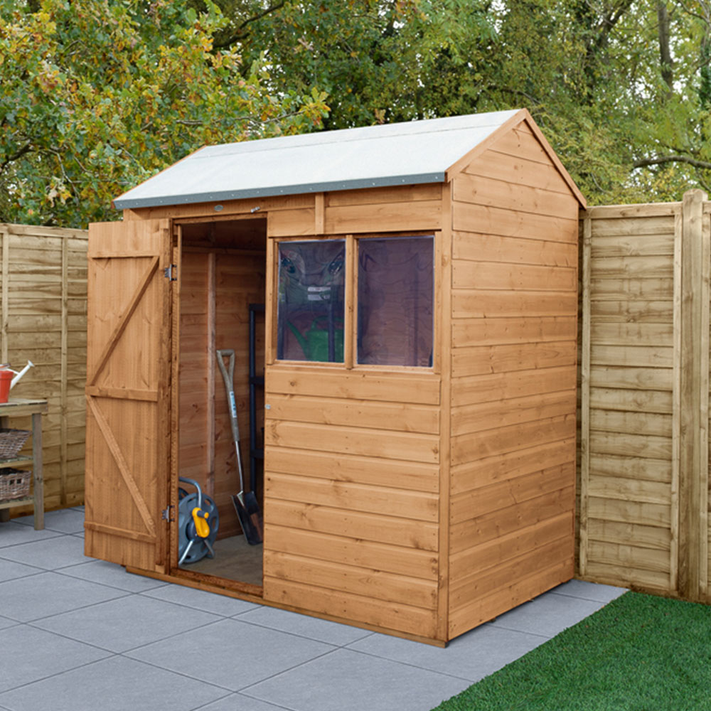 Forest Garden 6 x 4ft Shiplap Dip Treated Reverse Apex Shed with Window Image 2