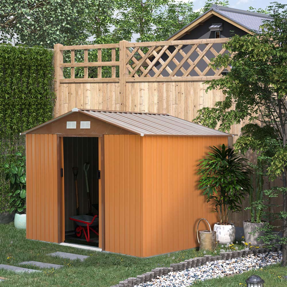 Outsunny 9x6ft Metal Storage Shed Image 2