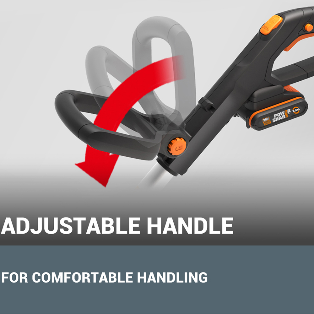 Worx WG163E 20V Cordless 30cm Grass Trimmer with Batteries and a Charger Image 7