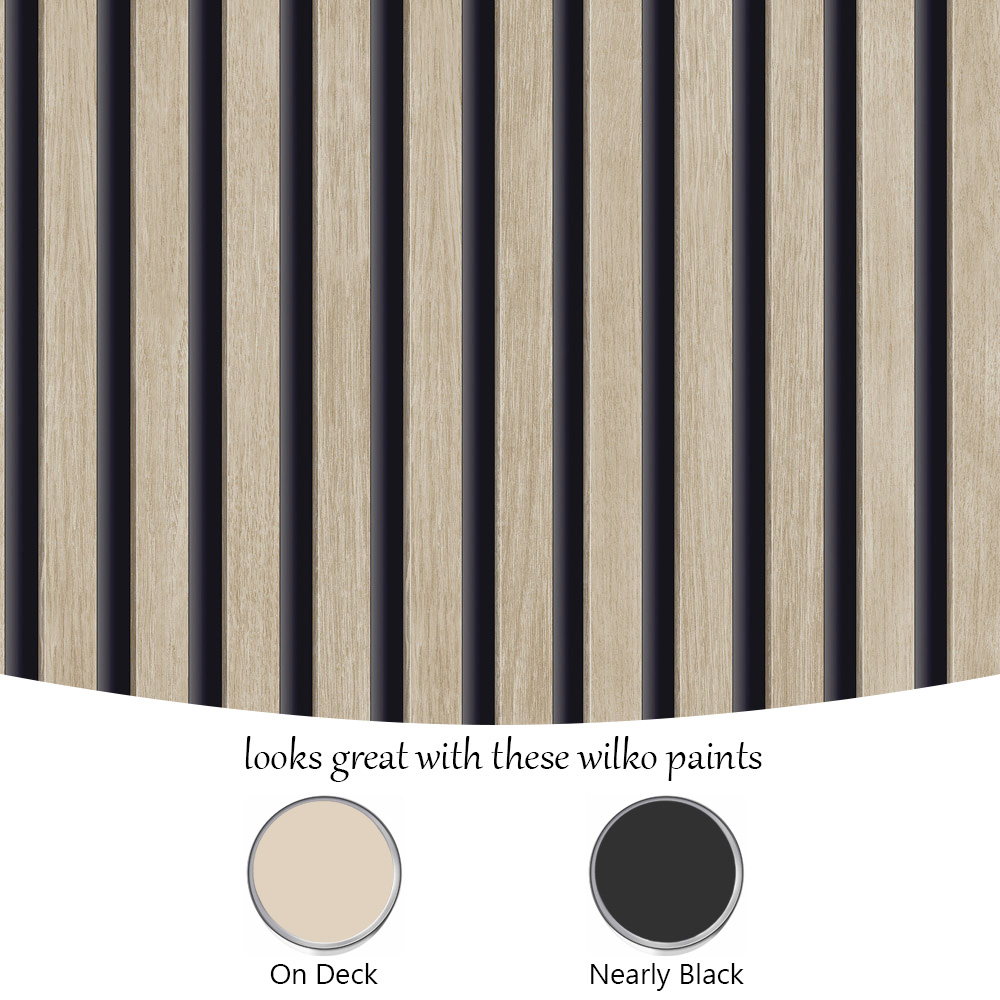 Grandeco Hermes Wood Slat Textured Light Wood Wallpaper Image 4