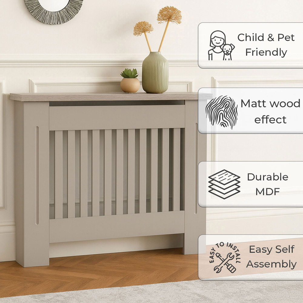Neo Grey Decorative Wooden Radiator Cover Medium Image 5