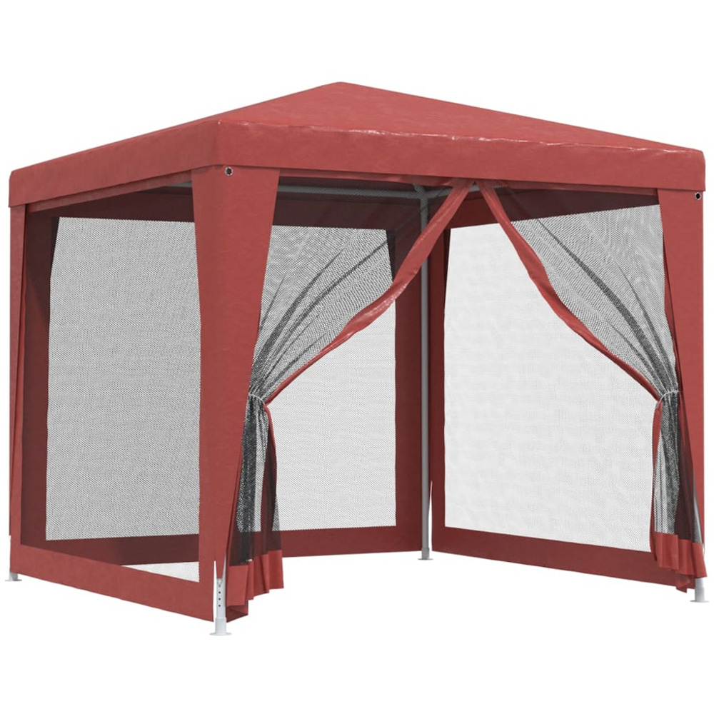 vidaXL 2.5 x 2.5m Red Party Tent with 4 Mesh Sidewalls Image 2