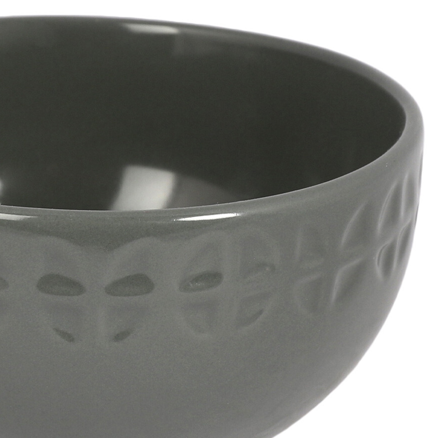 Geo Debossed 5.5" Rice Bowl - Grey Image 2