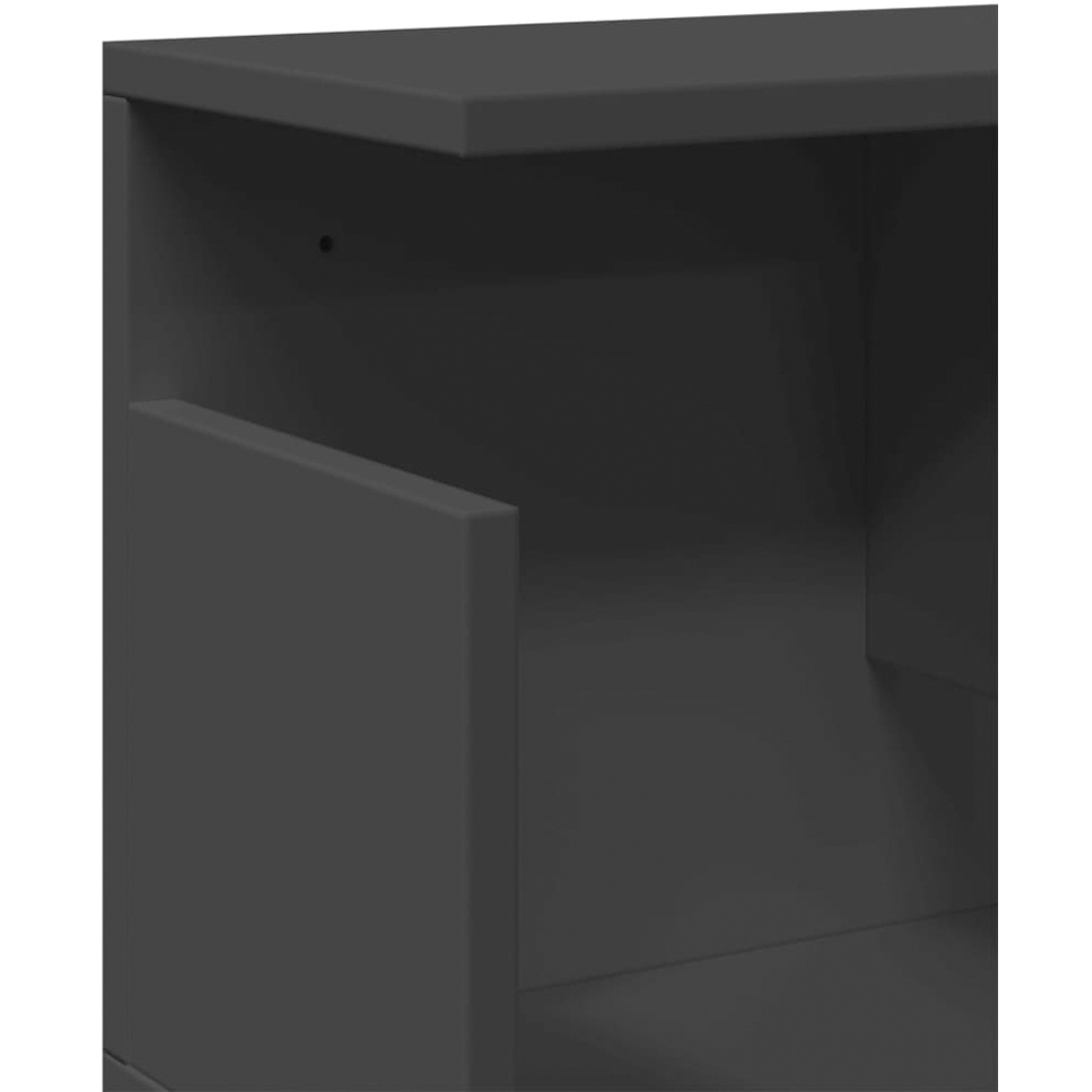 vidaXL 2 Shelf Black Wall Cabinet Image 6