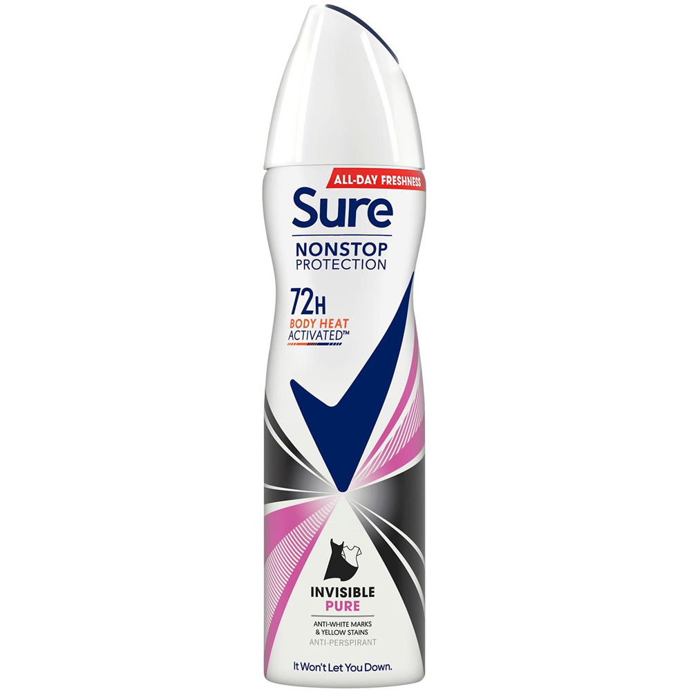 Sure Women Invisible Pure 72H Nonstop Protection Anti-Perspirant Deodorant 150ml 36 Pack Image 2