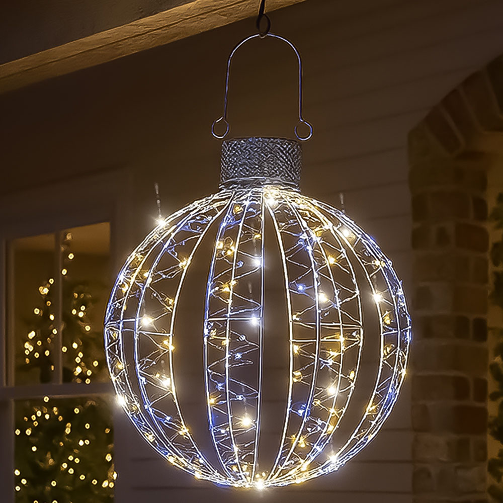 Xmas Haus 80 White and 80 Warm White Micro LED Ball Light 40cm Image 1