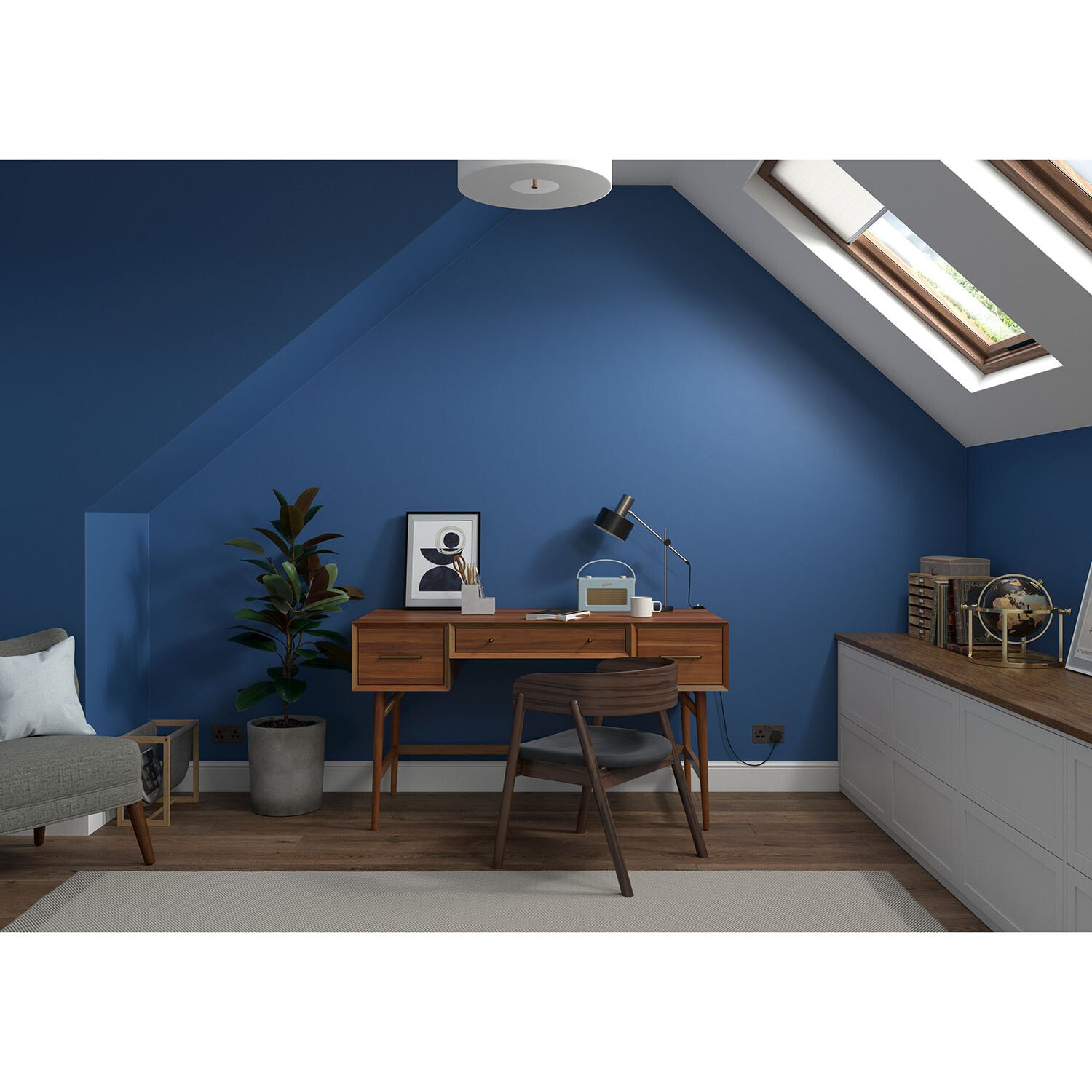 Dulux Heritage Walls and Ceilings Deep Ultramarine Velvet Matt Emulsion Paint 2.5L Image 9