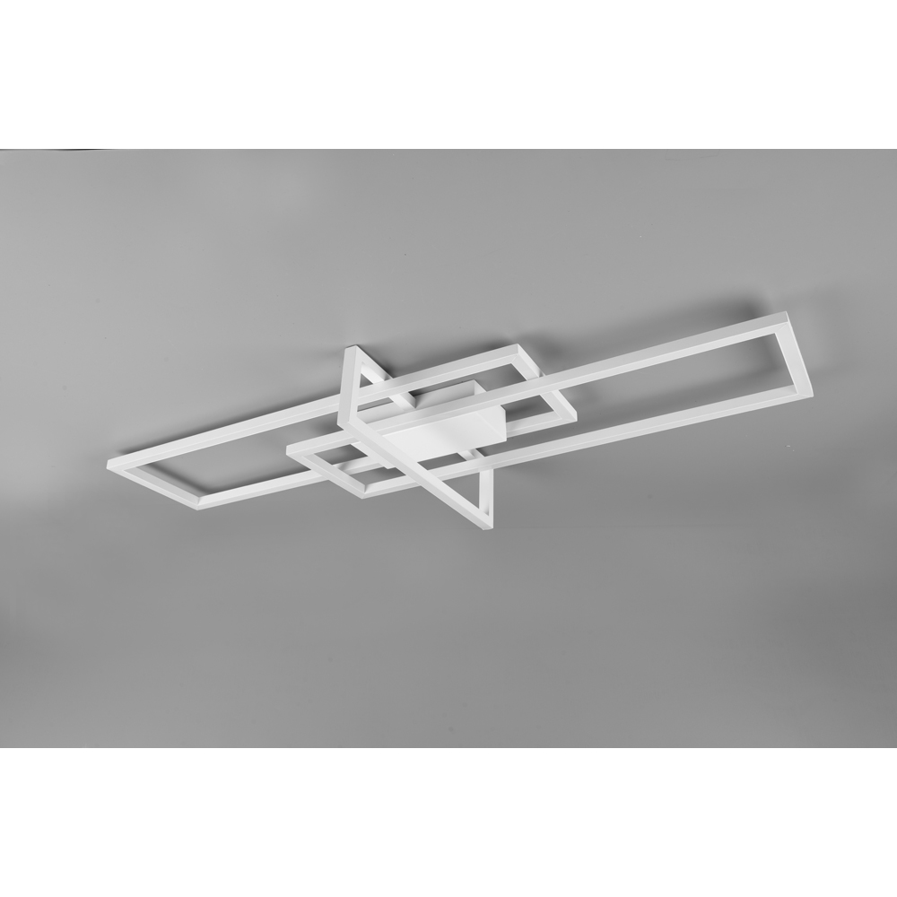 TRIO Salinas Matt White Rectangular LED Ceiling Light Image 3