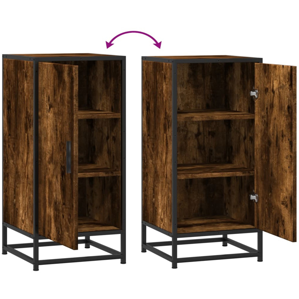 vidaXL Single Door Smoked Oak Compact Sideboard Image 8