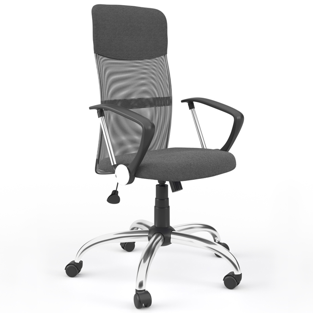 Alphason Orlando Grey Mesh and Faux Leather Chair Image 2