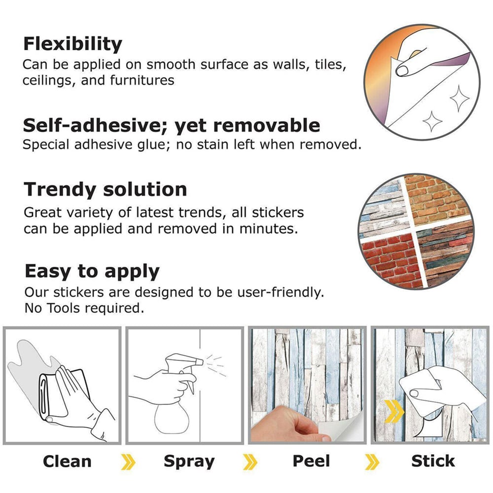 Walplus Timber Strip Brown Self-Adhesive Decal Wallpaper Image 4