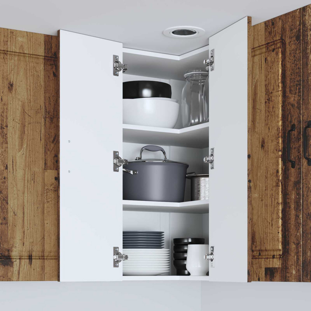 vidaXL 2 Door Old Wood Kitchen Wall Corner Cabinet Image 9