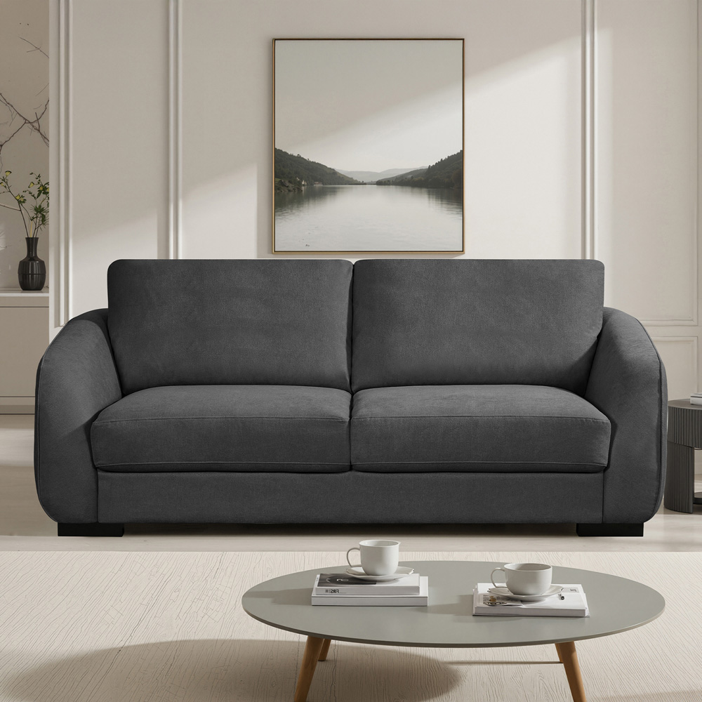 Artemis Home Fairview 3 Seater Charcoal Grey Fabric Sofa Image 3