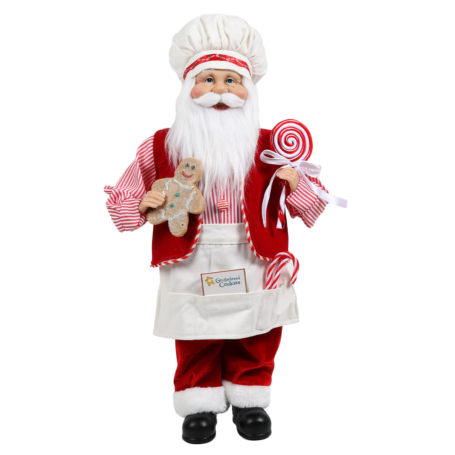 Candy Cane Lane Red Chef Standing Santa Image 1
