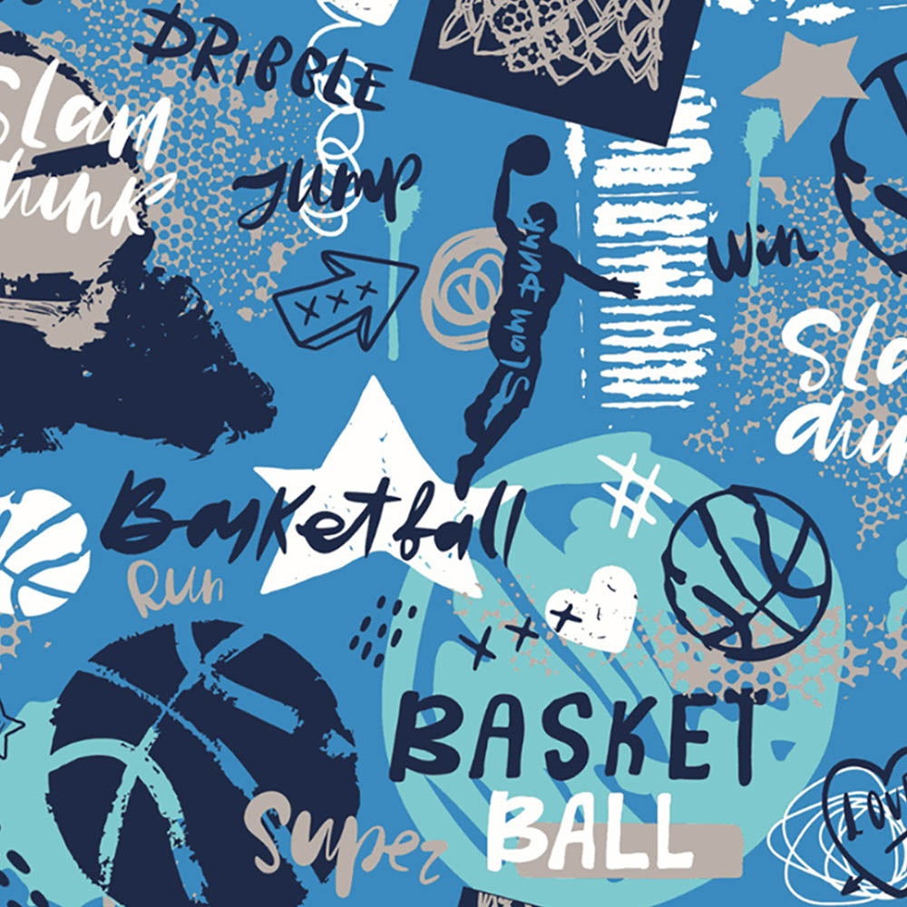 Origin Murals Graffiti Basketball Blue Wall Mural Image 2