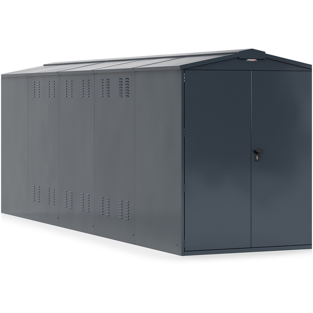 Asgard Centurion 5x 18ft Double Door Grey High Security Apex Motorcycle Garage Image 3