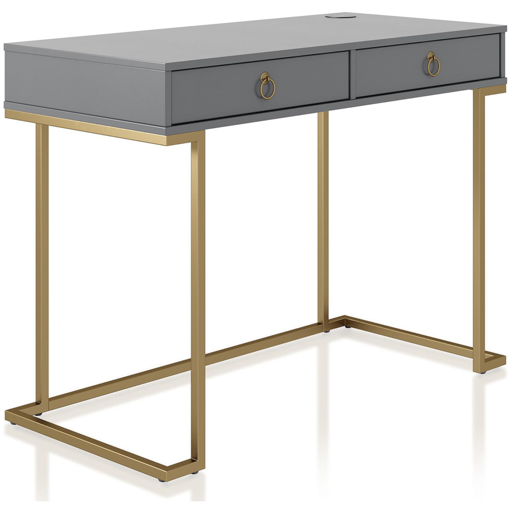 Dorel Home Camila 2 Drawer Graphite Grey Writing Desk Image 2