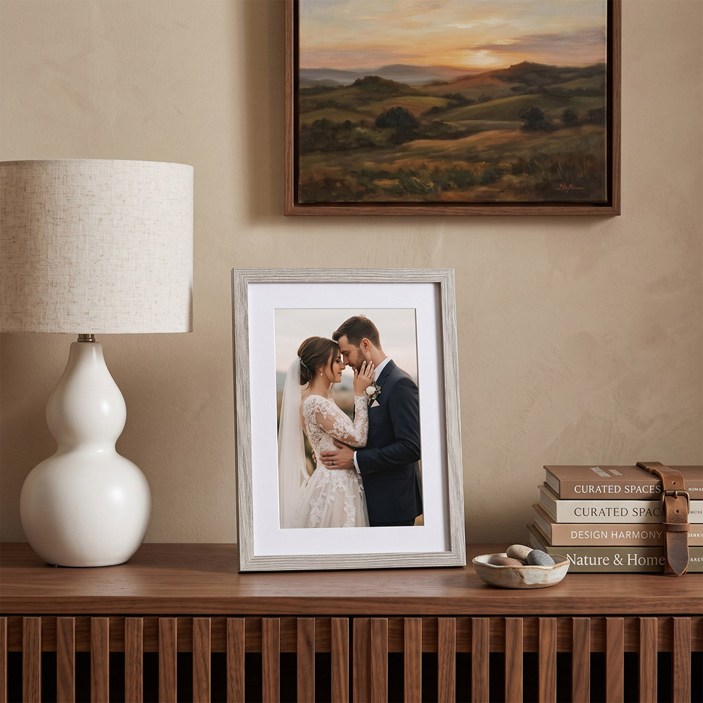 Living and Home Grey Wood Photo Frame 8.3 x 11.7 inch 5 Pack Image 2