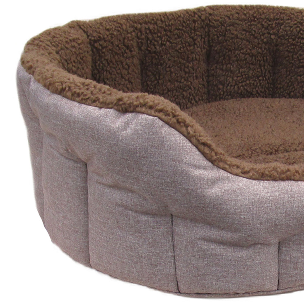 P&L Small Brown Premium Bolster Dog Bed Image 3