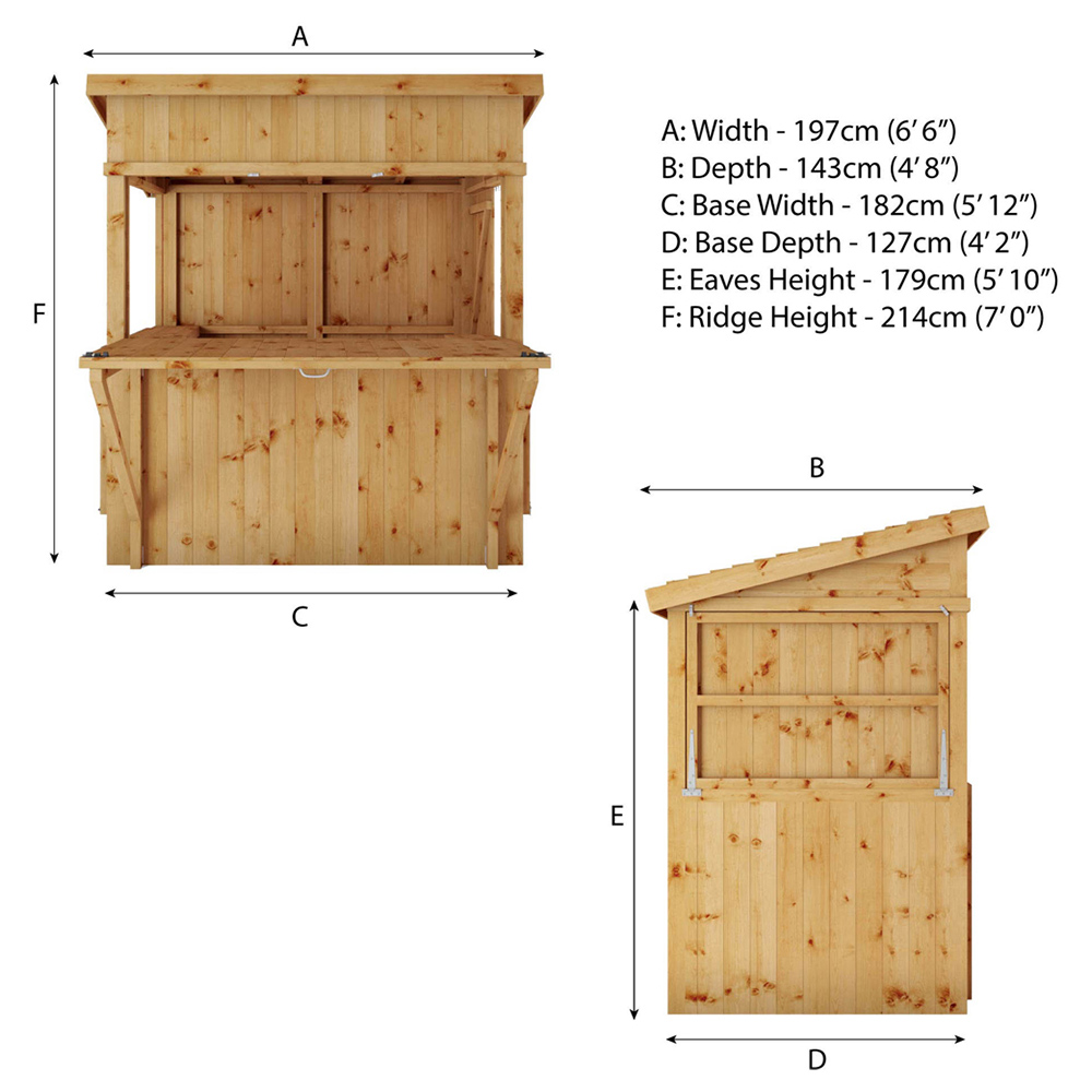 Mercia 6 x 4ft Pressure Treated Garden Bar Shutters Image 8