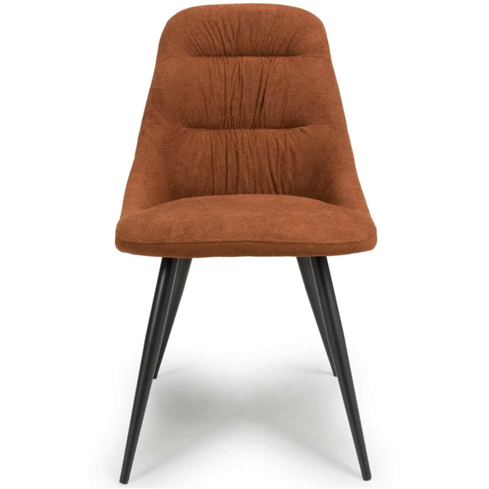 Corinth Set of 2 Linen Effect Burnt Orange Dining Chairs Image 3