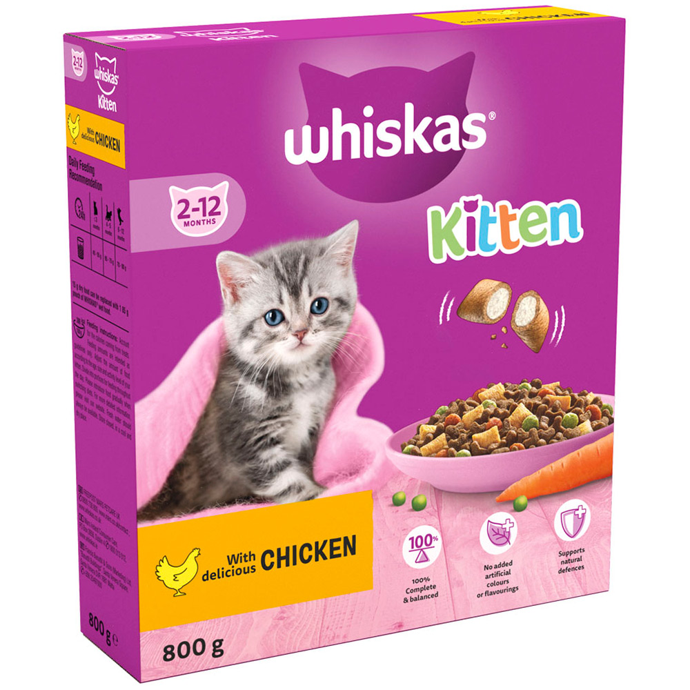 Whiskas Kitten Chicken Flavour Dry Cat Food 800g Image 2