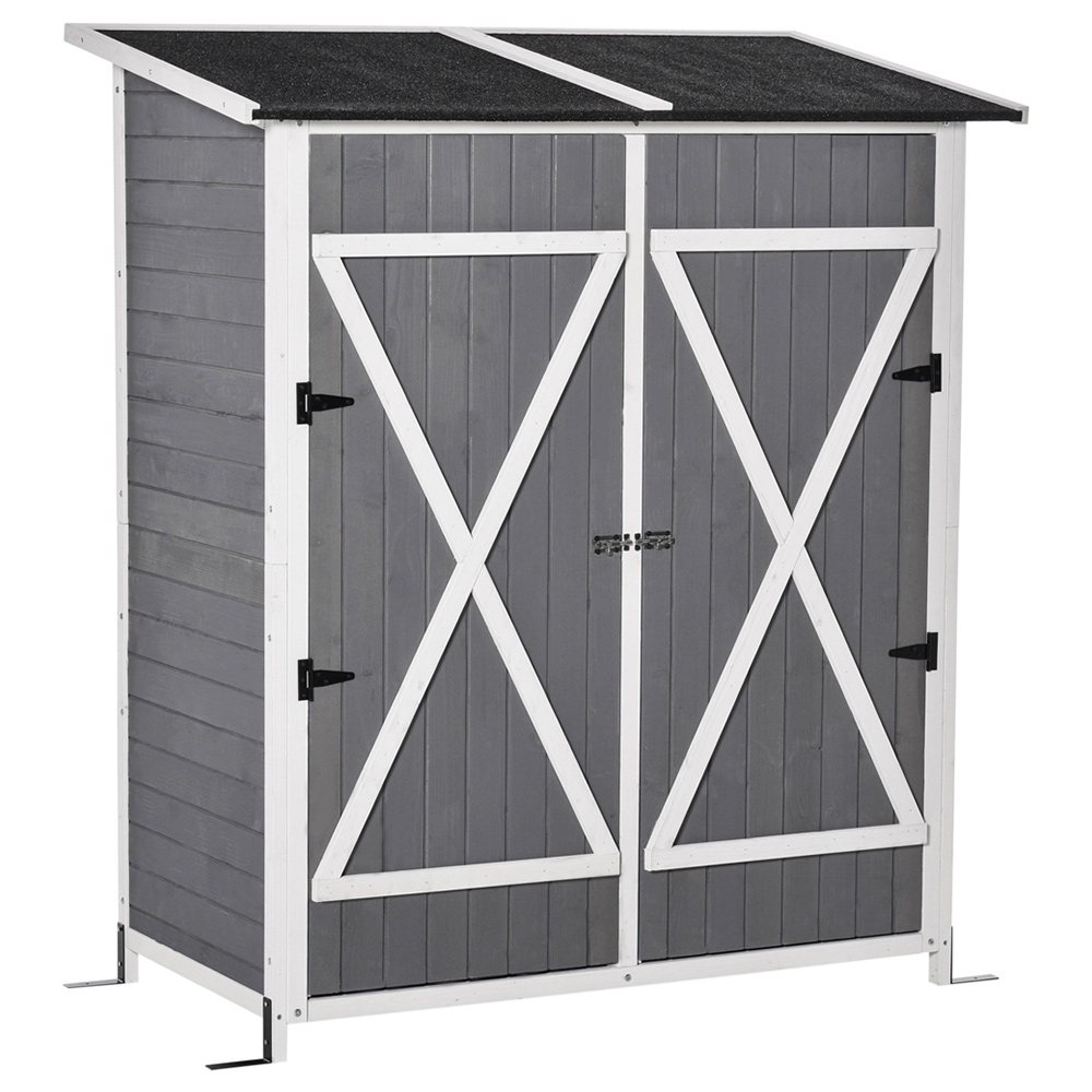 Outsunny 4.2 x 2.3ft Double Door Tool Shed Image 1
