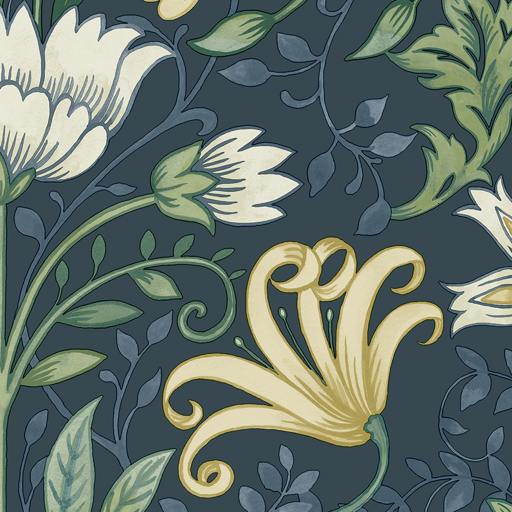 Holden Decor Vintage Floral Navy Wallpaper Image 3