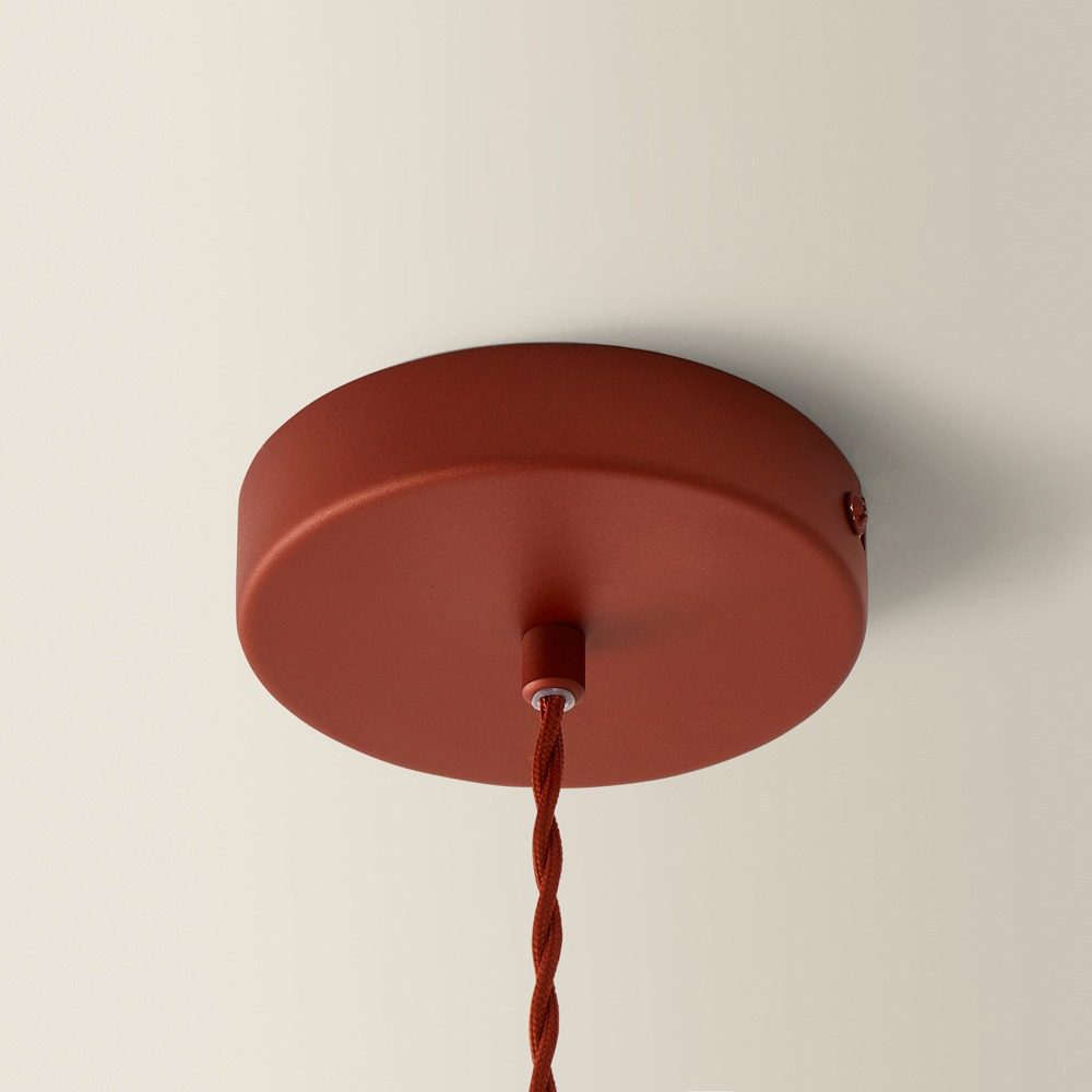 ValueLights Akira Burnt Orange Pleated Shade LED Pendant Light Image 3