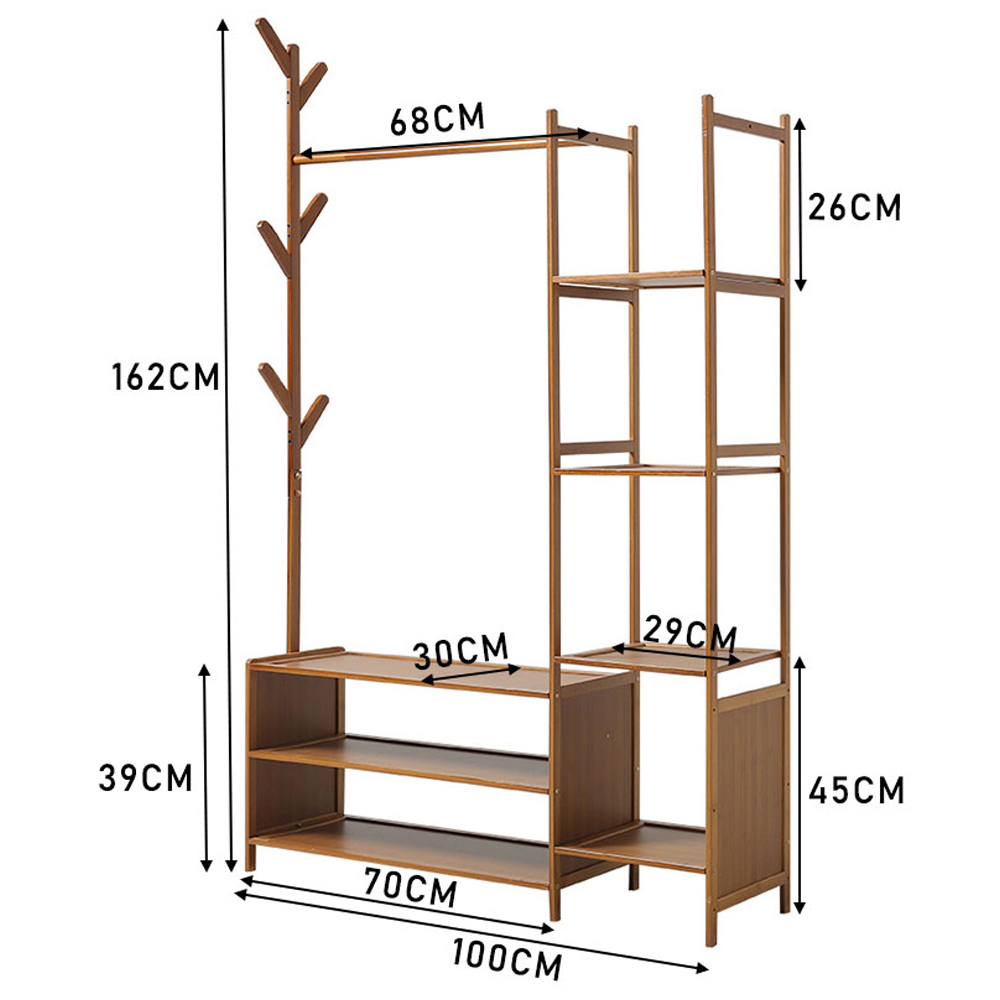 Living and Home Freestanding Bamboo Clothes Rack Image 7