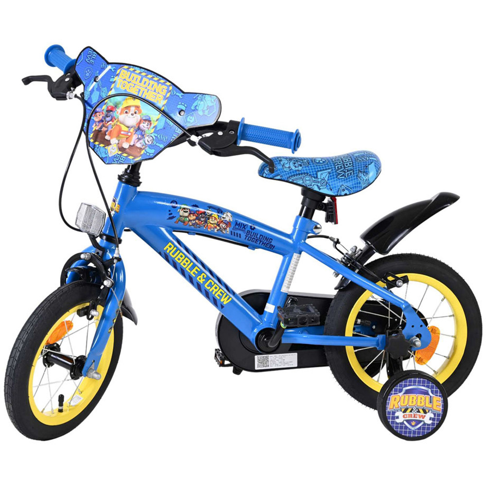 Volare Rubble and Crew Kids 12 inch Multicolour Bike with Stabilisers Image 1