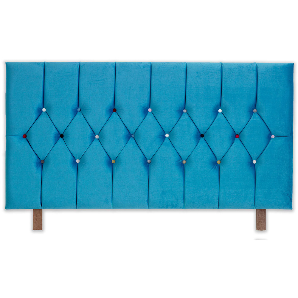 Aspire Furniture Catherine Lansfield Boutique Double Teal Brushed Velvet Headboard Image 2