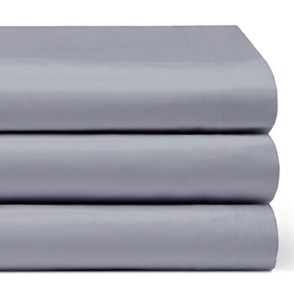 Serene Super King Grey Flat Bed Sheet Image 2