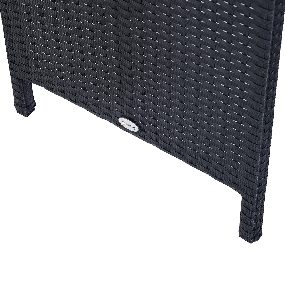 Outsunny 6PC Rattan Dining Set Black Image 3