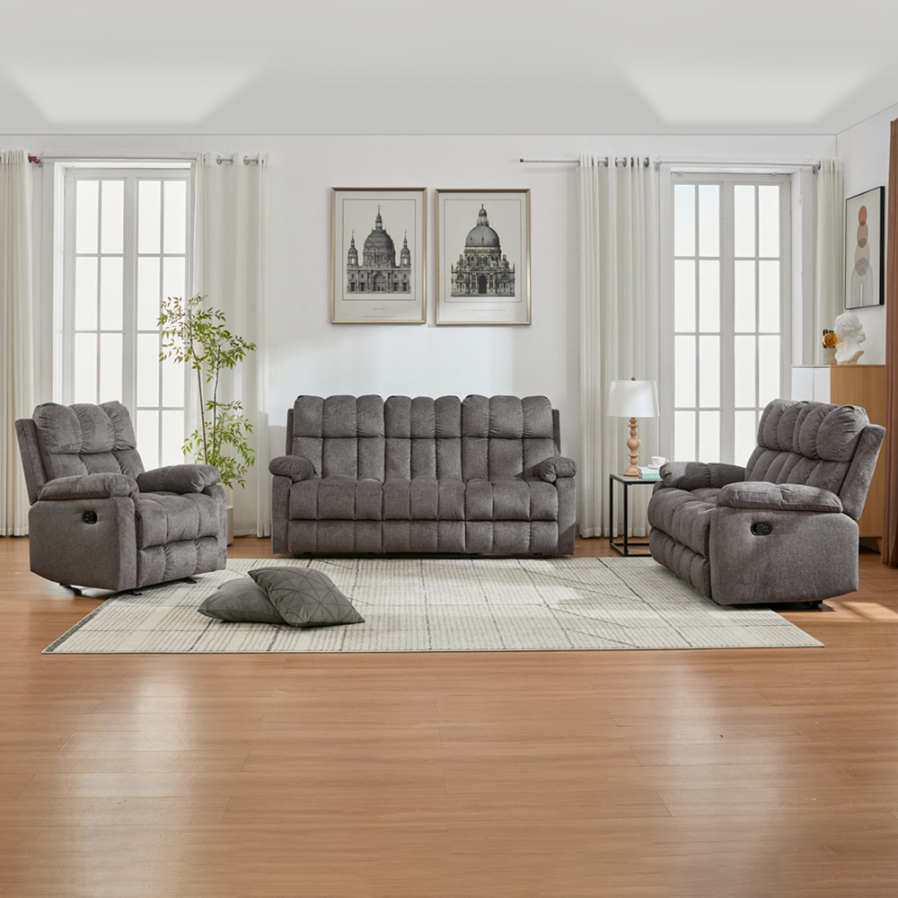 Furniture One 6 Seater Manual Recliner Sofa Set Image 1