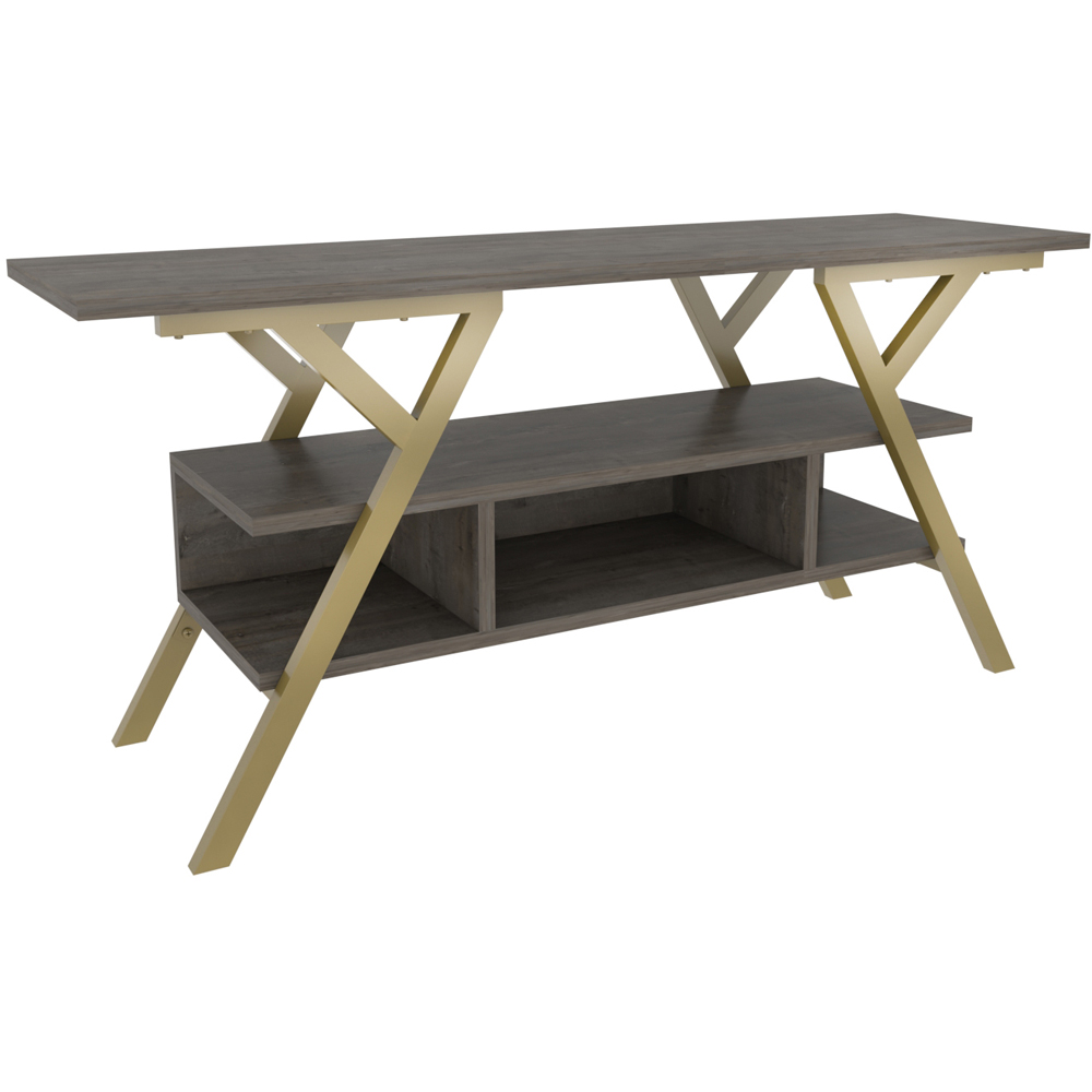 Decorotika Minerva 4 Shelf Gold Wenge TV Stand for 55 inch TV Image 2