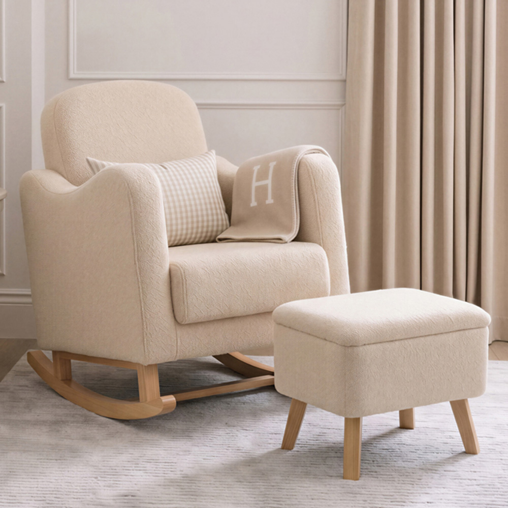 Bebe & Beyond Soother Oat Ted Nursing Chair and Stool Image 1