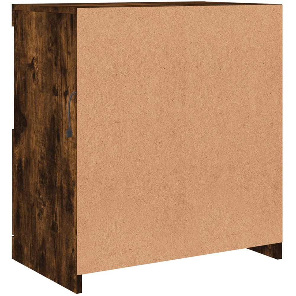 vidaXL 2 Door 2 Shelf Smoked Oak Sideboard with LED Lights Image 9