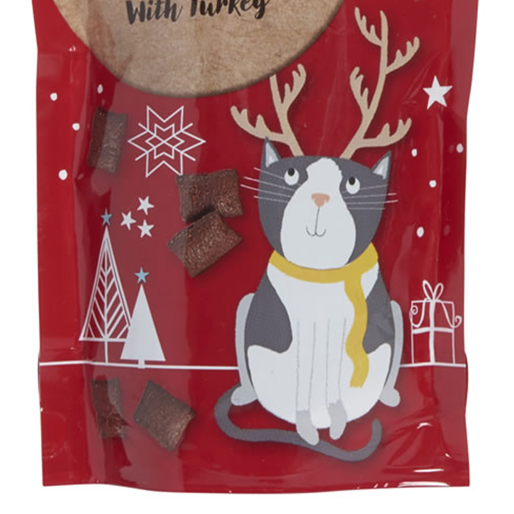 Wilko Christmas Cat Treats Filled Pockets with Turkey 60g Image 3