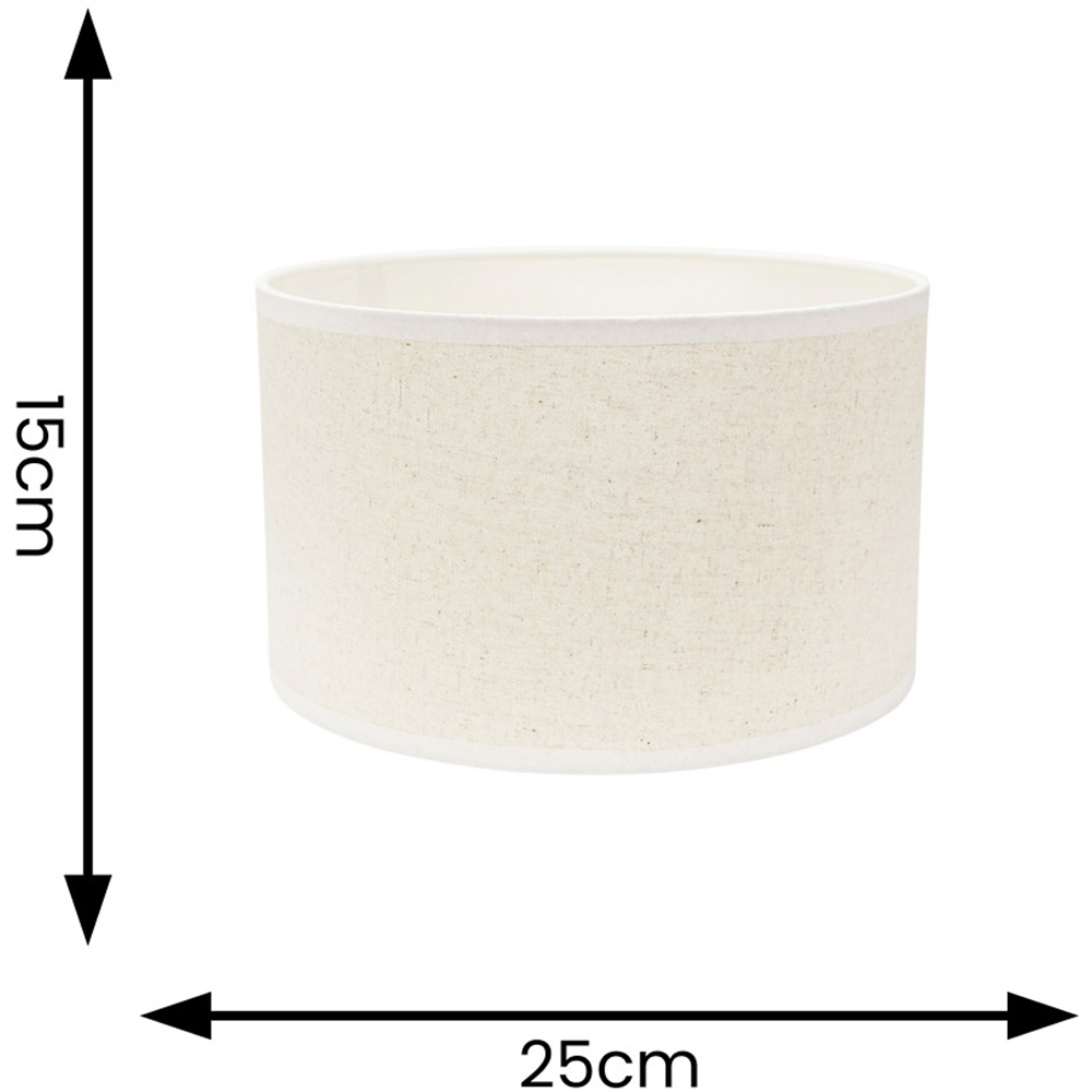 ValueLights Eva Natural Linen Small Drum Lamp Shade with White Trim Image 4
