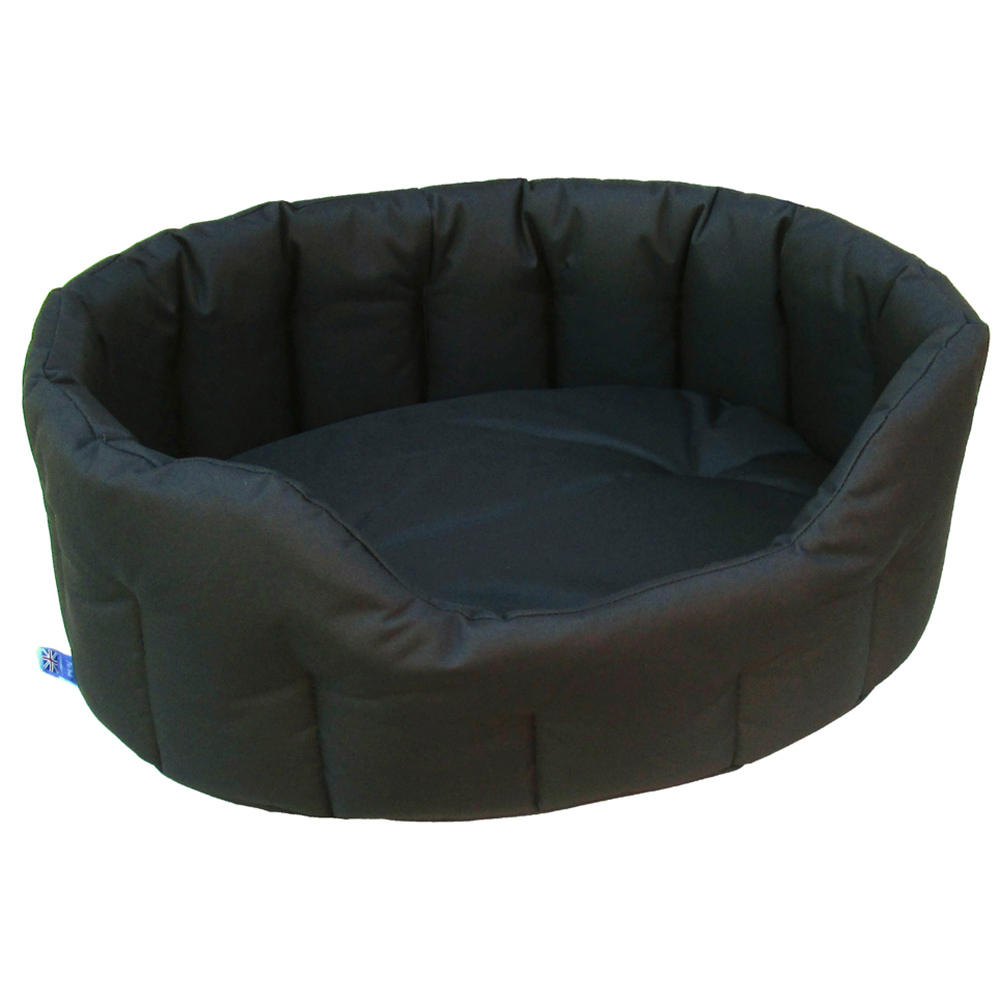 P&L Large Black Oval Waterproof Dog Bed Image 1