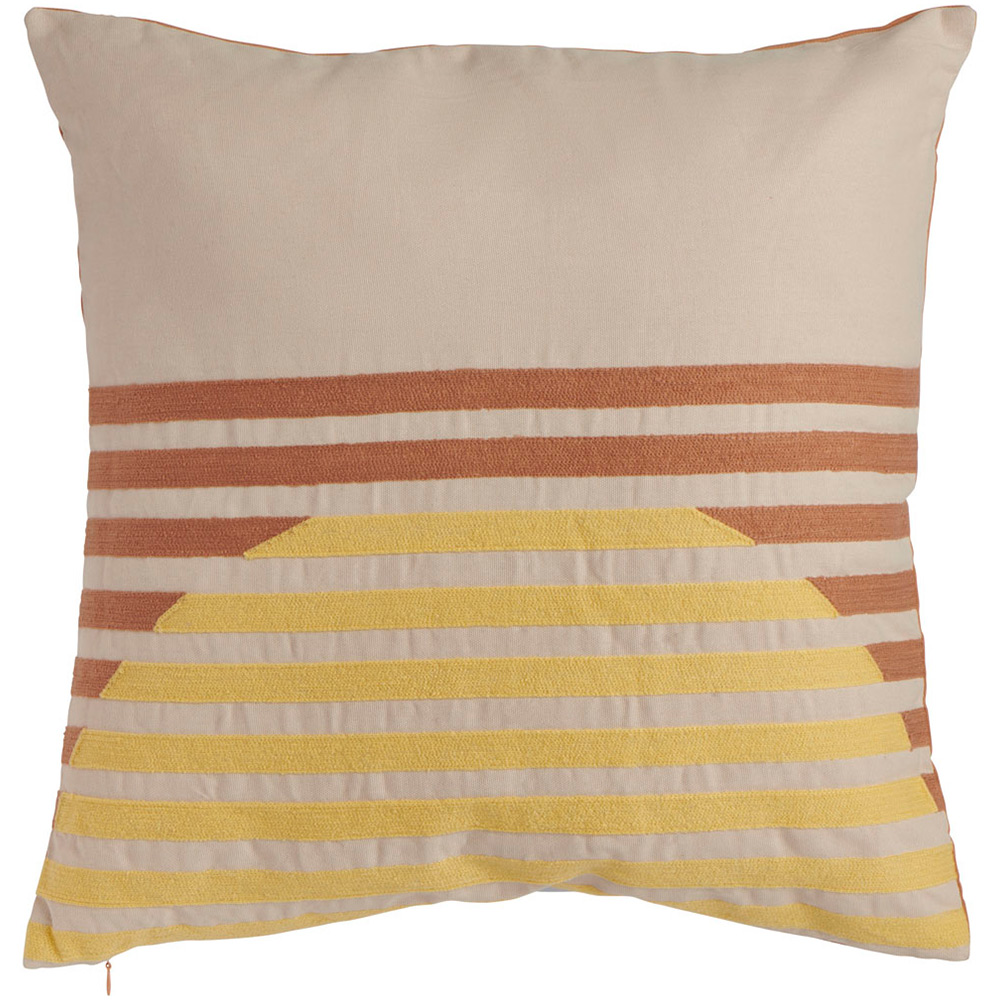 Wilko Striped Embroidered Cushion 50 x 50cm Image 1