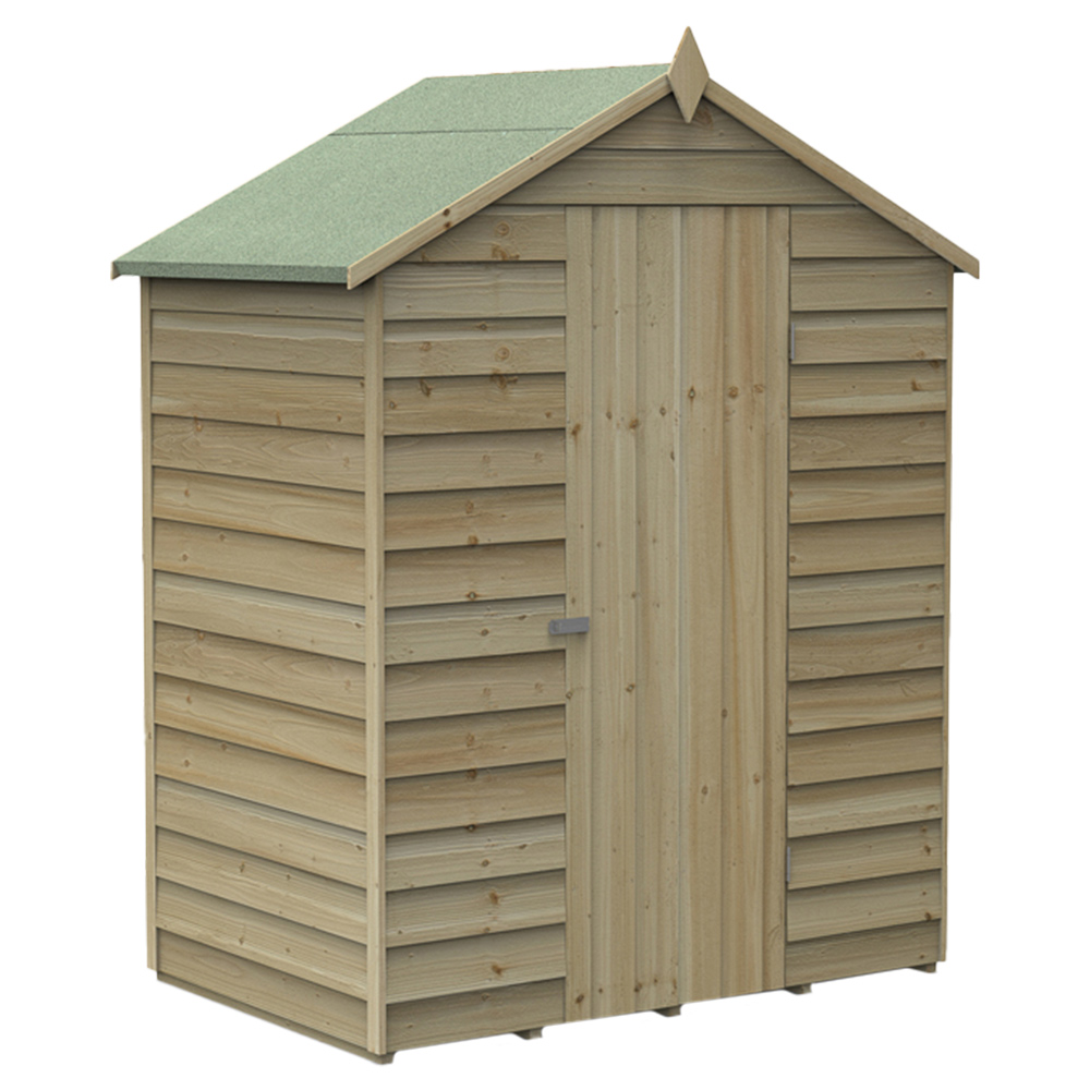 Forest Garden 5 x 3ft Pressure Treated Overlap Apex Shed Image 1