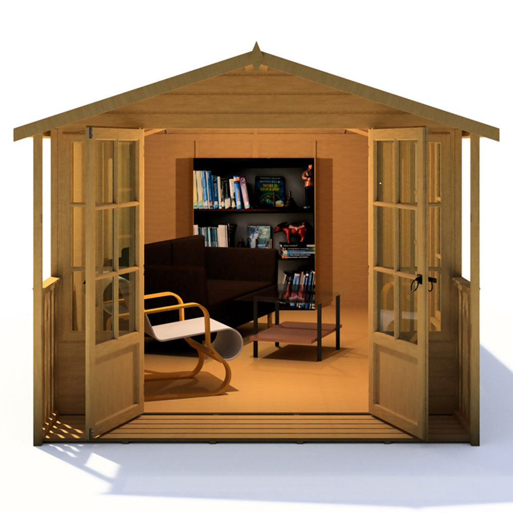 Shire Delmora 8 x 18ft Double Door Traditional Summerhouse Image 5