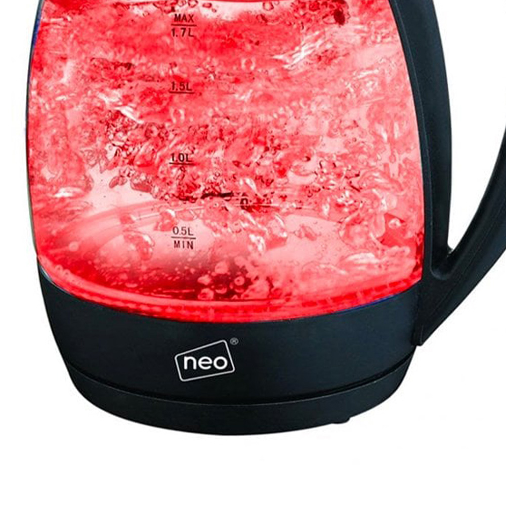 Neo 1.7L Red LED Illuminated Electric Glass Kettle Wilko